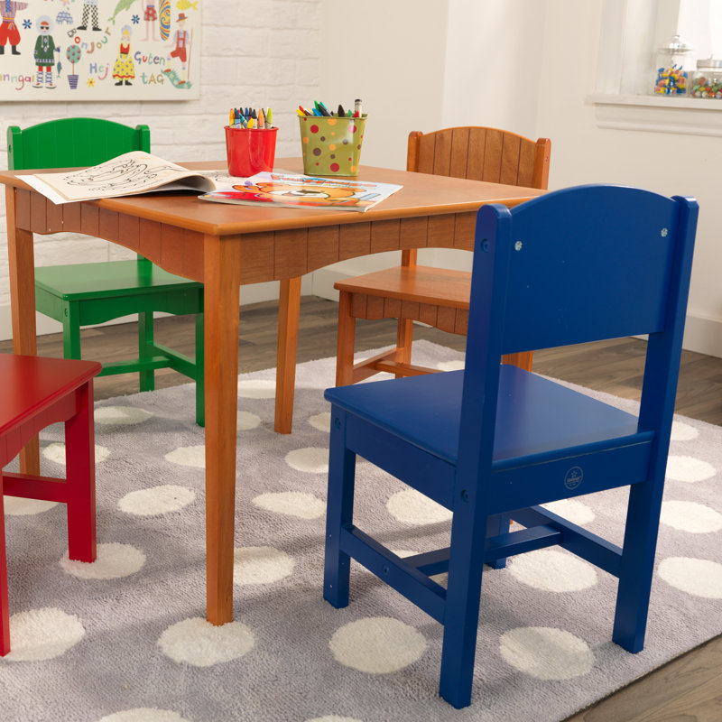 KidKraft Nantucket Children s Wooden Table 4 Chair Set Pastel Colors Reviews Wayfair